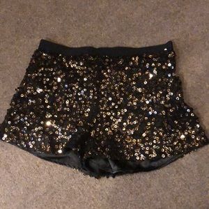 Gold Sequined Shorts